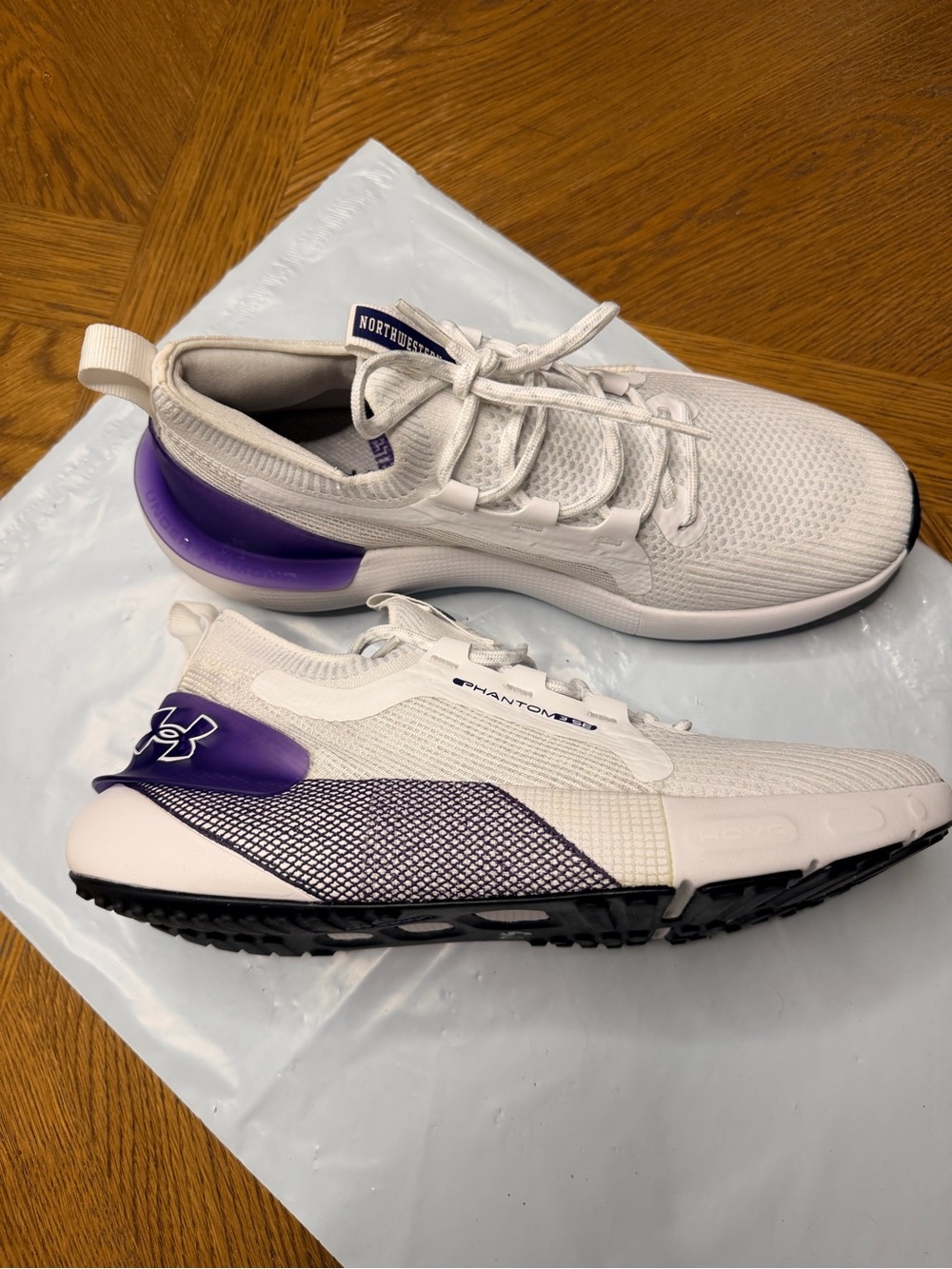 Under Armour Men's White and Purple Phantom Training Sneakers